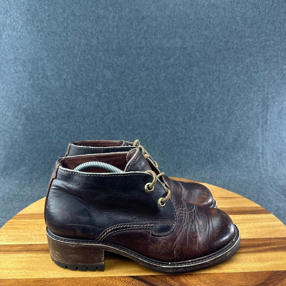 Vtg ColeHaan F8202 Leather Chunky Lug Sole Women's Hiker Boots Size 7.5 Brazil